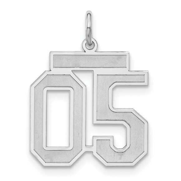 Sterling Silver, Jersey Collection, Medium Number 05 Pendant - Picture 1 of 5